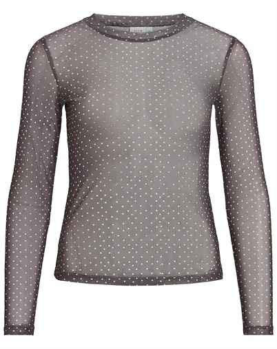 Vila - VIVolettis Doa Mesh Bluse - Raisin